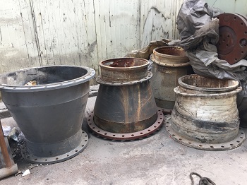 脱硫泵变径管道冲刷磨损保护