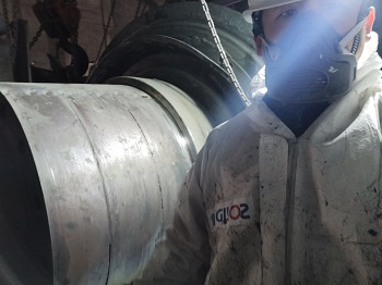 合肥院180-160辊压机轴现场