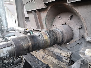 炼钢除尘风机轴磨损快速修复