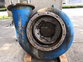 化工渣浆泵冲刷磨损在线修复